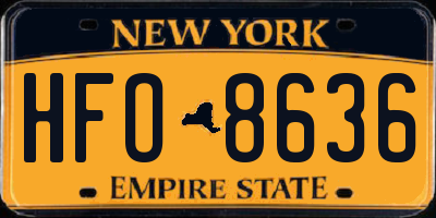 NY license plate HFO8636
