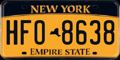 NY license plate HFO8638