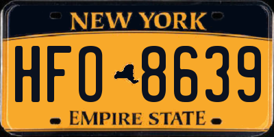 NY license plate HFO8639