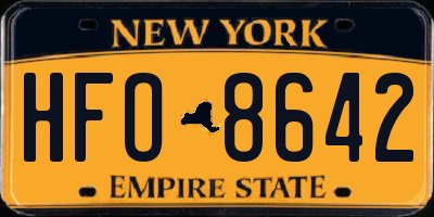 NY license plate HFO8642