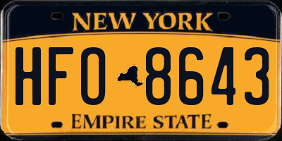 NY license plate HFO8643