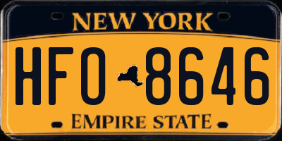 NY license plate HFO8646