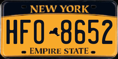 NY license plate HFO8652