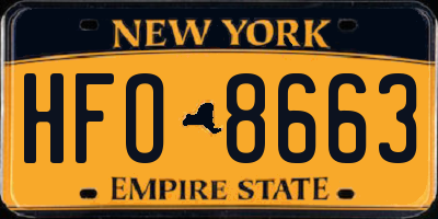 NY license plate HFO8663