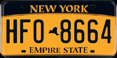 NY license plate HFO8664