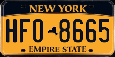 NY license plate HFO8665