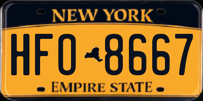 NY license plate HFO8667