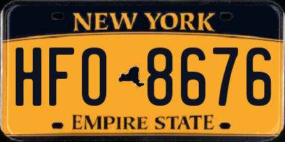 NY license plate HFO8676