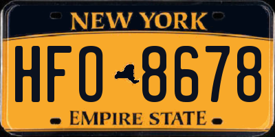 NY license plate HFO8678