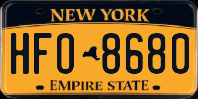 NY license plate HFO8680