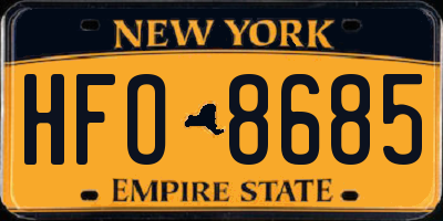 NY license plate HFO8685
