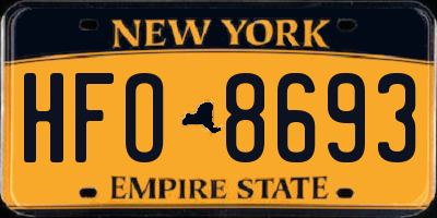 NY license plate HFO8693
