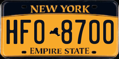 NY license plate HFO8700