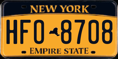 NY license plate HFO8708