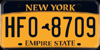 NY license plate HFO8709