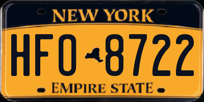 NY license plate HFO8722