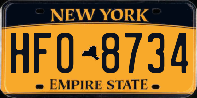NY license plate HFO8734