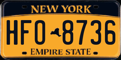 NY license plate HFO8736