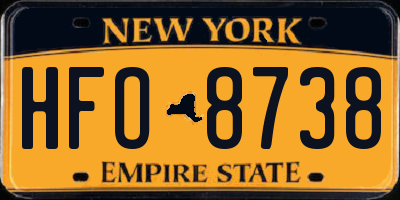 NY license plate HFO8738