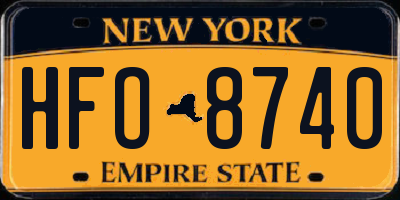 NY license plate HFO8740