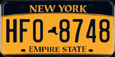 NY license plate HFO8748