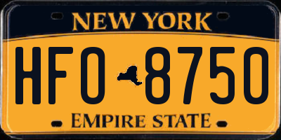 NY license plate HFO8750