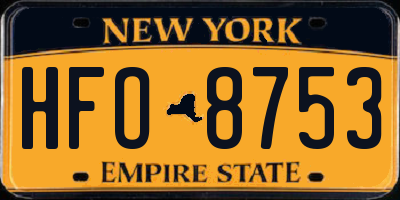 NY license plate HFO8753