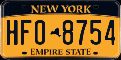 NY license plate HFO8754