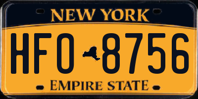 NY license plate HFO8756