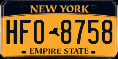 NY license plate HFO8758