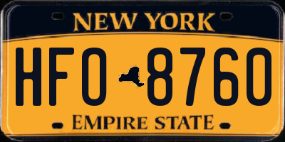 NY license plate HFO8760