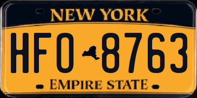 NY license plate HFO8763
