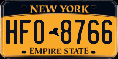 NY license plate HFO8766