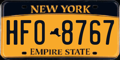 NY license plate HFO8767