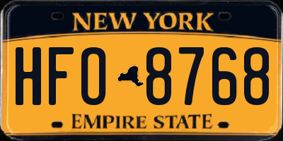 NY license plate HFO8768