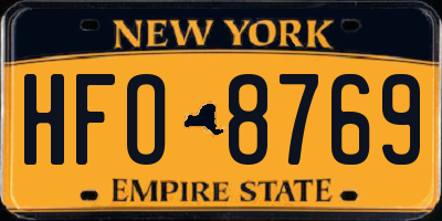NY license plate HFO8769