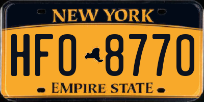 NY license plate HFO8770