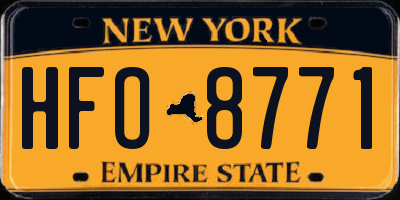 NY license plate HFO8771