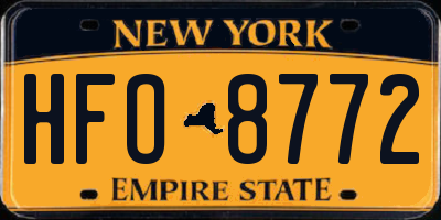NY license plate HFO8772