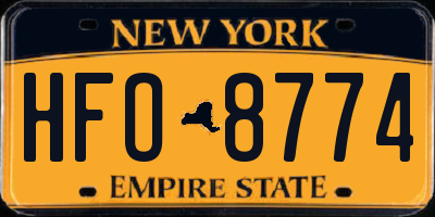NY license plate HFO8774
