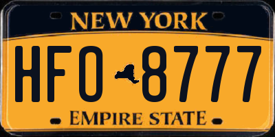 NY license plate HFO8777
