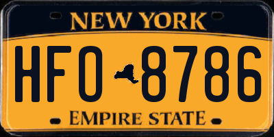 NY license plate HFO8786