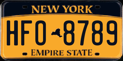 NY license plate HFO8789