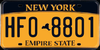 NY license plate HFO8801