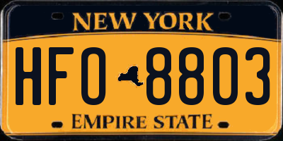 NY license plate HFO8803