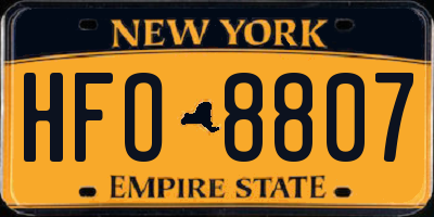 NY license plate HFO8807