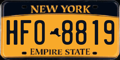NY license plate HFO8819