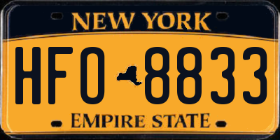 NY license plate HFO8833