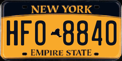 NY license plate HFO8840