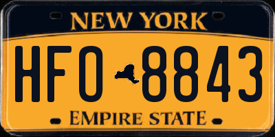 NY license plate HFO8843